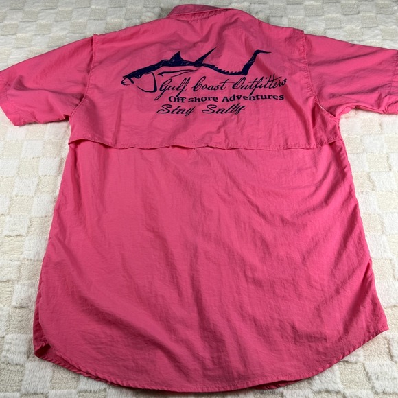 Spicy Tuna Men's Vented Fishing Shirt Size Large Pink Orange Beach, AL - Picture 12 of 14